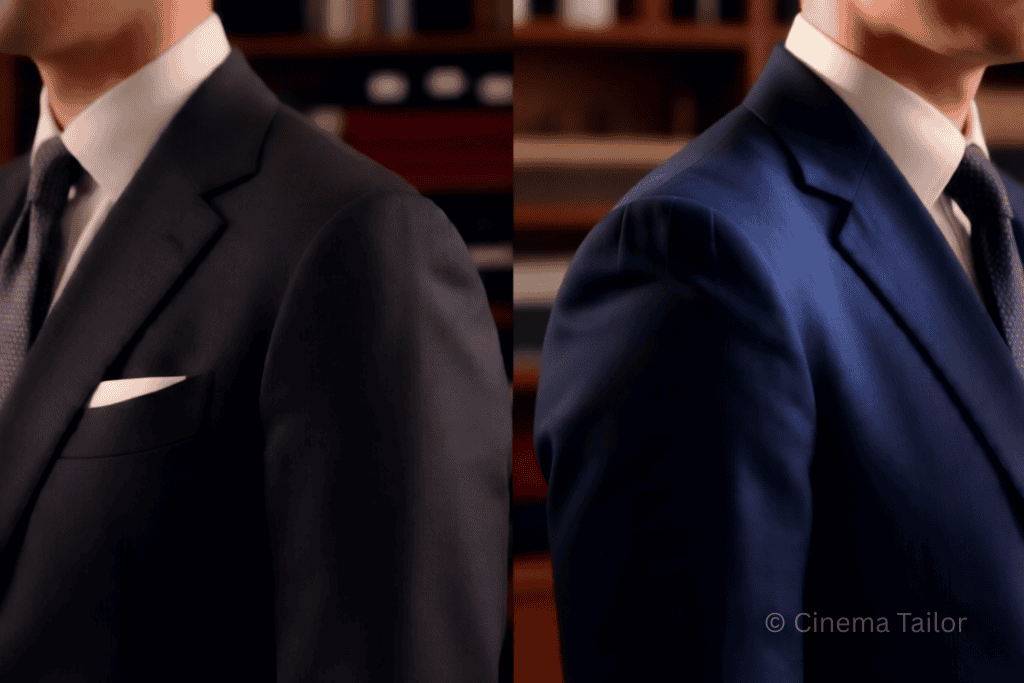 Comparison of structured British shoulder vs soft Neapolitan Spalla Camicia for John Wick suit.