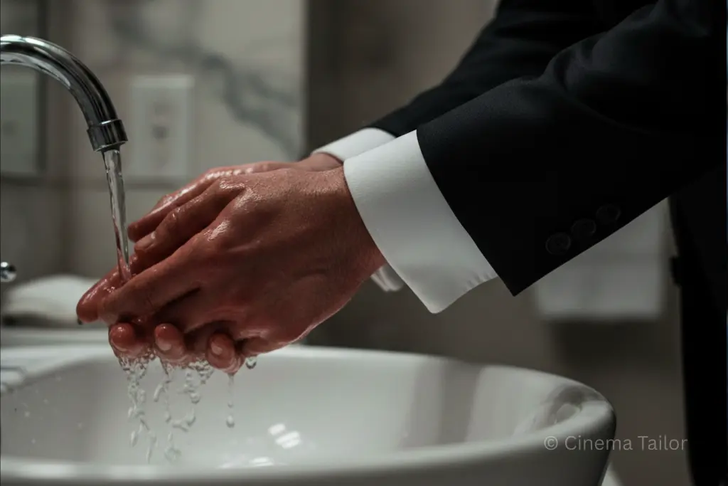 John Wick washing his hands