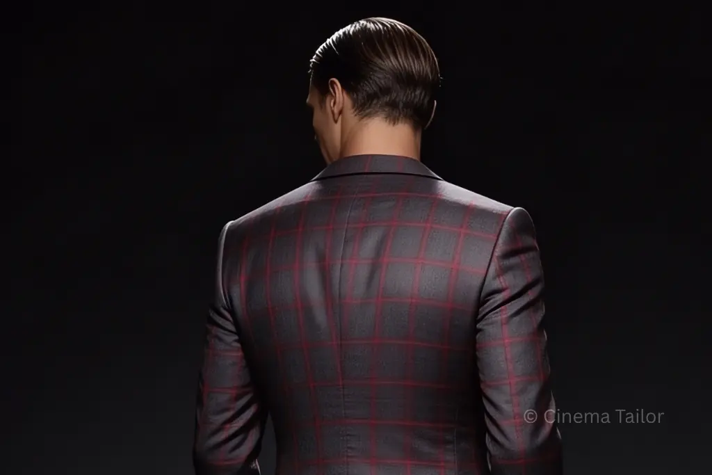 Hannibal Lecter wearing a perfect 3-piece windowpane suit