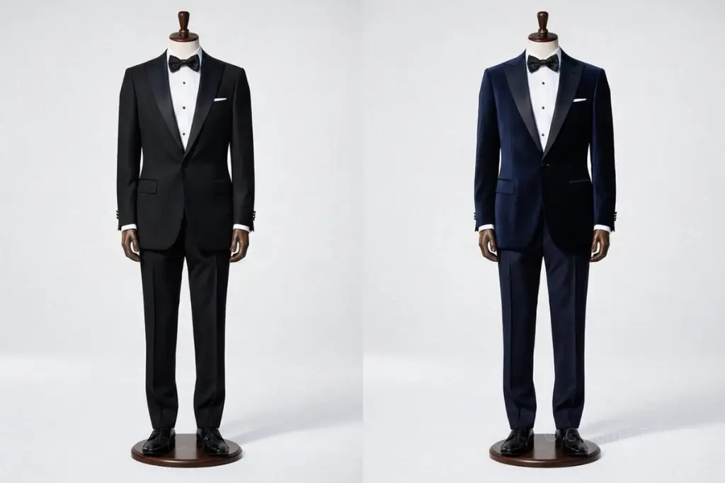 Best color for tuxedos Midnight blue vs black tuxedo comparison
