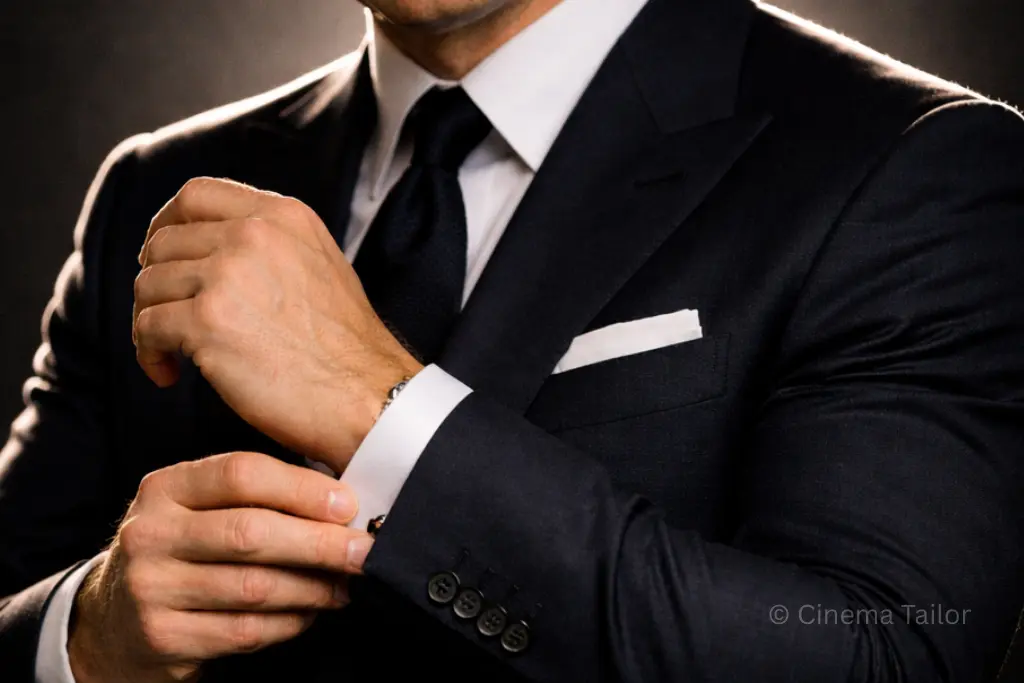 The TV Fold: James Bond's Signature Pocket Square Style Step-by-step guide on how to fold a white linen pocket square in a classic TV fold style.